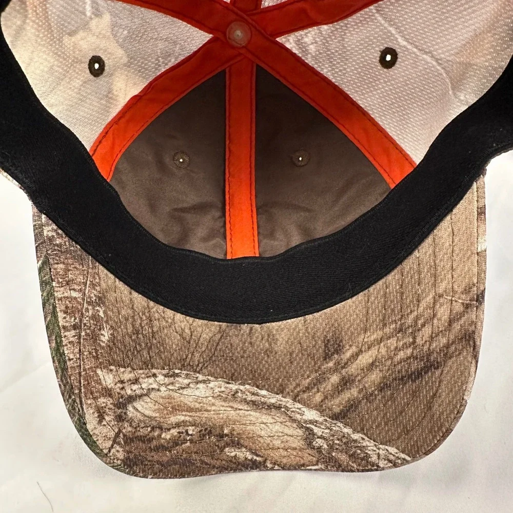 Under Armour Youth Realtree Camo Snapback Hat Orange Logo OSFA Kids Hunting Cap